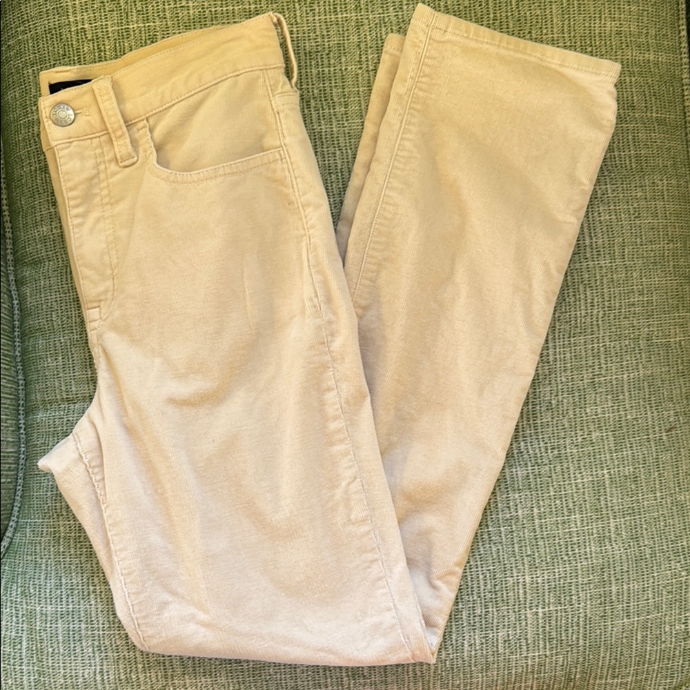 J Crew off white/cream corduroy jeans. Vintage look, flattering straight leg.